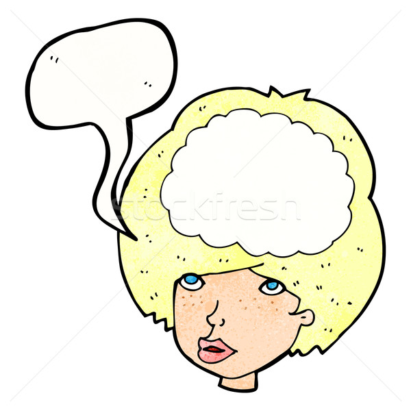 cartoon empty headed woman with speech bubble Stock photo © lineartestpilot