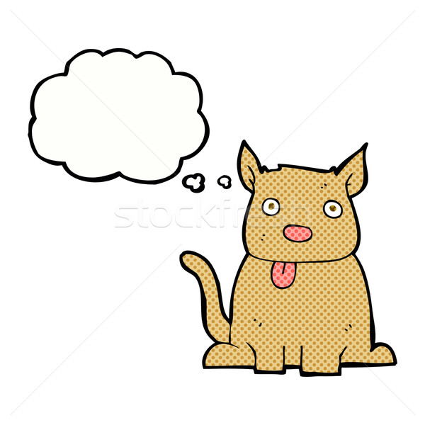 cartoon dog sticking out tongue with thought bubble Stock photo © lineartestpilot