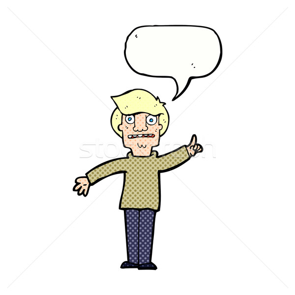 cartoon man asking question with speech bubble Stock photo © lineartestpilot
