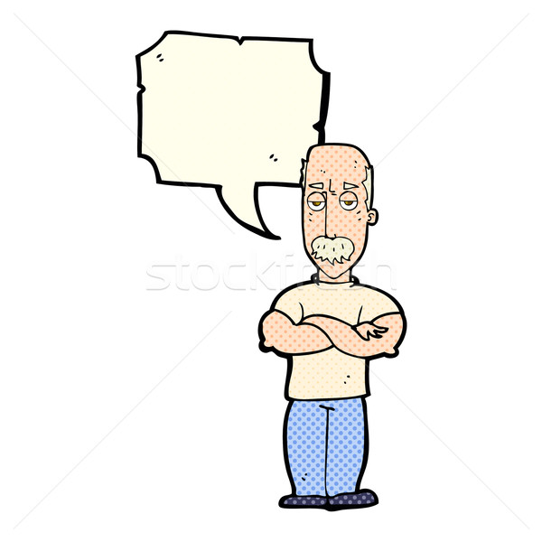 cartoon angry man with mustache with speech bubble Stock photo © lineartestpilot