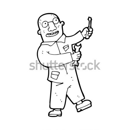 comic cartoon balding man explaining Stock photo © lineartestpilot