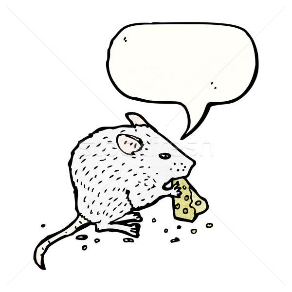 illustrating white mouse eating cheese Stock photo © lineartestpilot