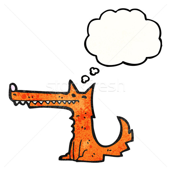 cartoon long nose fox with thougth bubble Stock photo © lineartestpilot