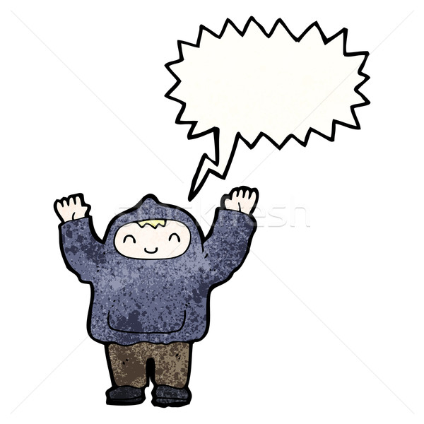 shouting boy in hooded top Stock photo © lineartestpilot