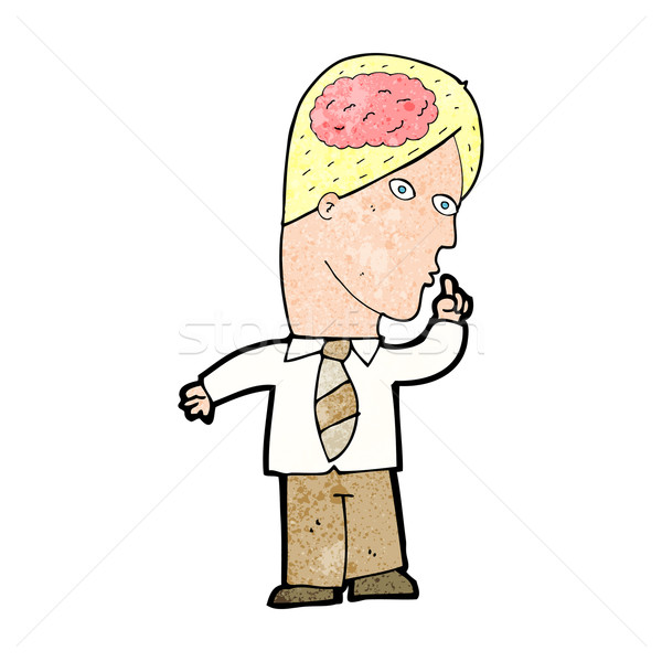 cartoon businessman with huge brain Stock photo © lineartestpilot