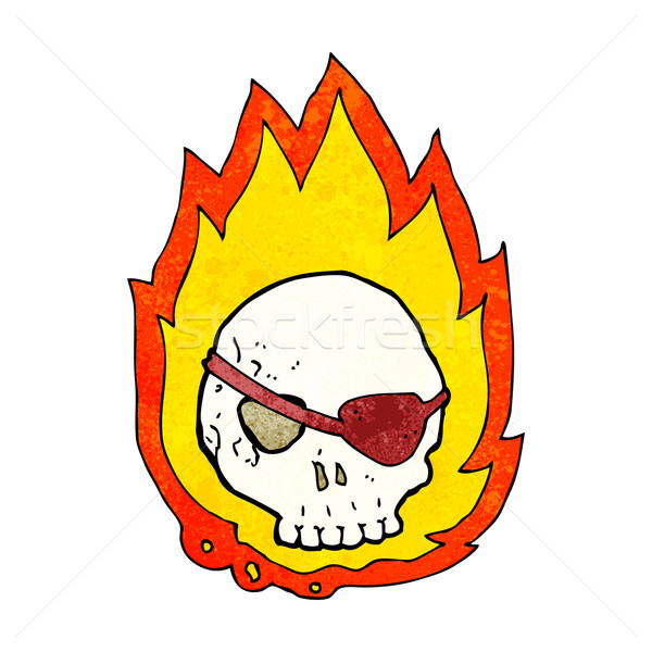 cartoon burning skull Stock photo © lineartestpilot