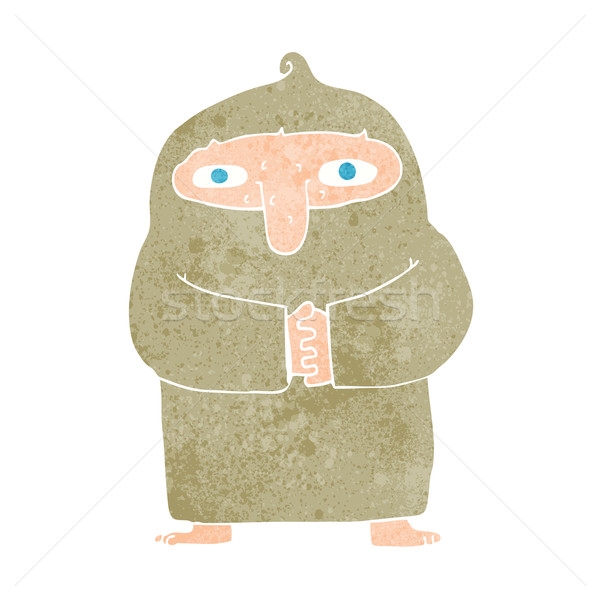 Desenho animado monge robe projeto arte retro Foto stock © lineartestpilot