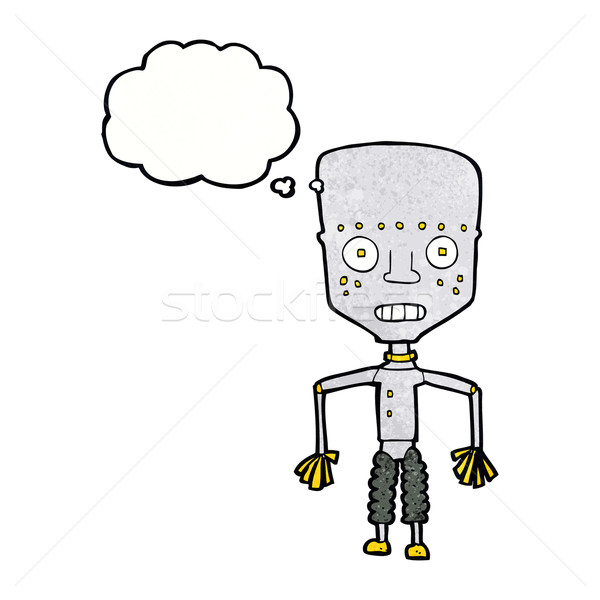 滑稽 漫畫 機器人 思想泡沫 手 設計 商業照片 © lineartestpilot