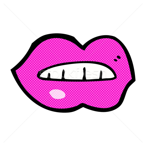 Cómico Cartoon labios rosados retro estilo Foto stock © lineartestpilot