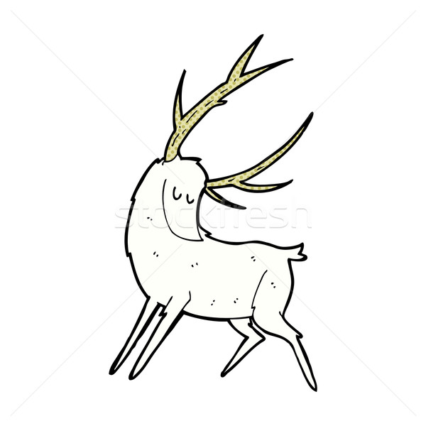 comic cartoon white stag Stock photo © lineartestpilot