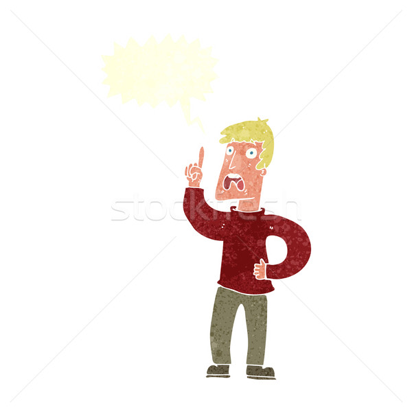 Cartoon człowiek skarga dymka strony projektu Zdjęcia stock © lineartestpilot