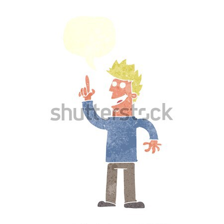 cartoon man with great new idea with speech bubble Stock photo © lineartestpilot