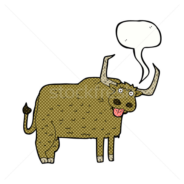 Desen animat paros vacă bule de vorbire mână proiect Imagine de stoc © lineartestpilot