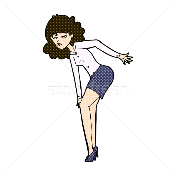 comic cartoon annoyed woman rubbing knee Stock photo © lineartestpilot