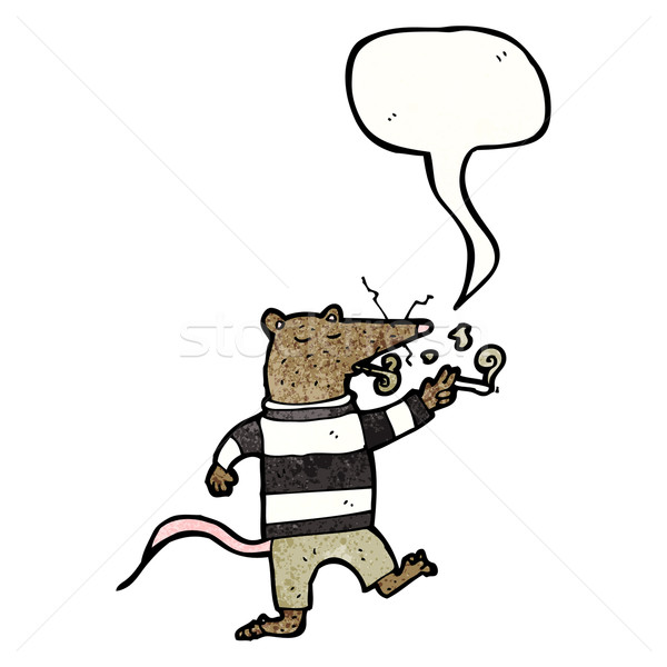 Fumador rato desenho animado retro desenho bonitinho Foto stock © lineartestpilot