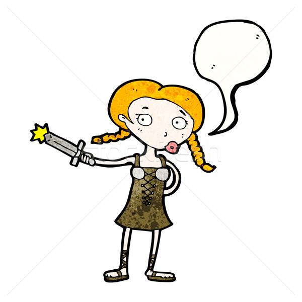 cartoon viking girl Stock photo © lineartestpilot