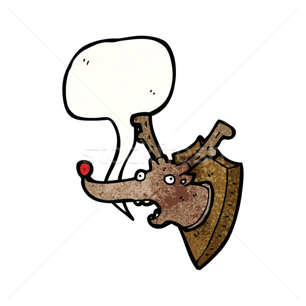 stuffed christmas reindeer head cartoon Stock photo © lineartestpilot