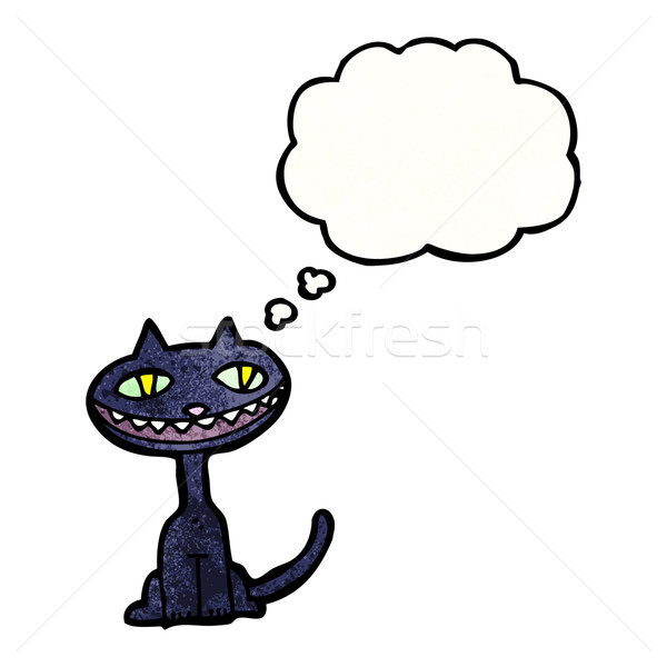 Halloween gato preto desenho animado retro textura isolado Foto stock © lineartestpilot