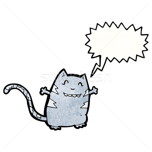 Karikatür çılgın kedi Retro doku yalıtılmış Stok fotoğraf © lineartestpilot