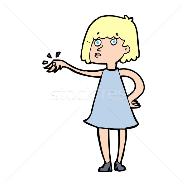 cartoon woman showing off engagement ring Stock photo © lineartestpilot
