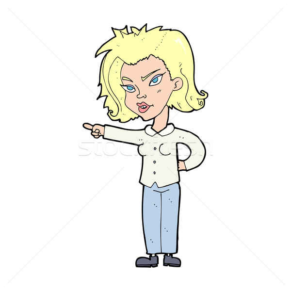 cartoon woman pointing Stock photo © lineartestpilot