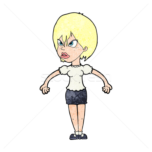 Cartoon zły kobieta strony projektu crazy Zdjęcia stock © lineartestpilot