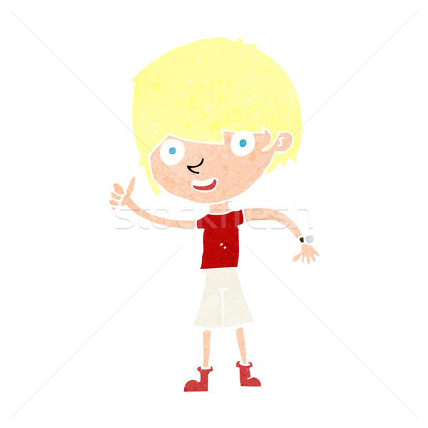 Cartoon chłopca pozytywne nastawienie strony człowiek projektu Zdjęcia stock © lineartestpilot