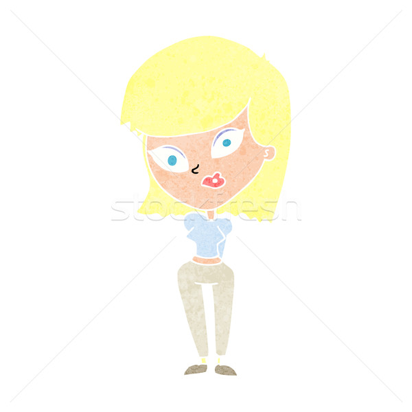 Cartoon путать женщину стороны лице дизайна Сток-фото © lineartestpilot