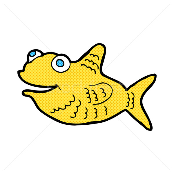 комического Cartoon счастливым рыбы ретро Сток-фото © lineartestpilot