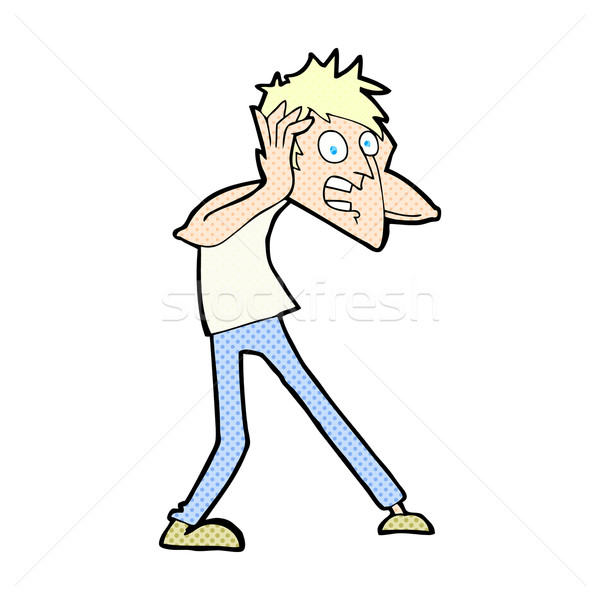 comic cartoon man panicking Stock photo © lineartestpilot