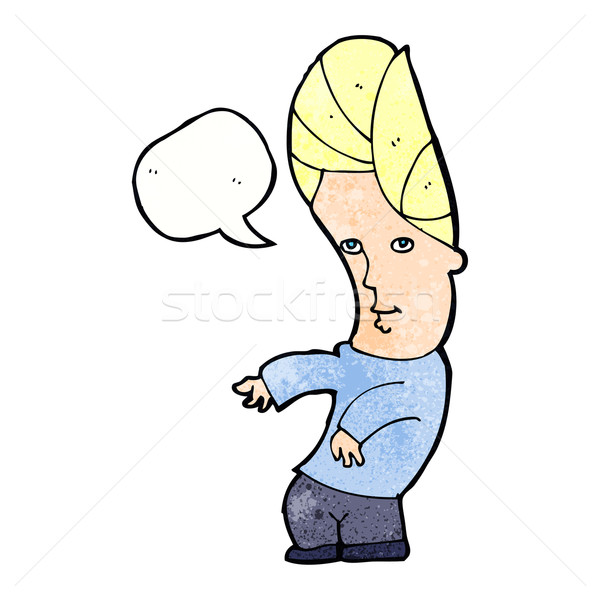 cartoon man with no worries with speech bubble Stock photo © lineartestpilot