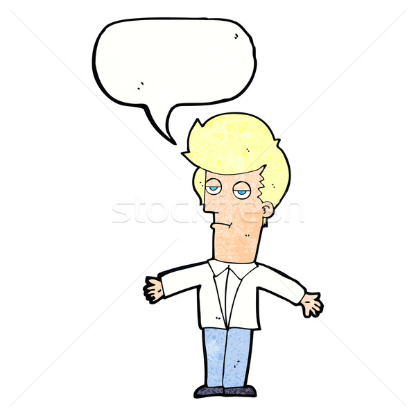 cartoon bored man with speech bubble Stock photo © lineartestpilot