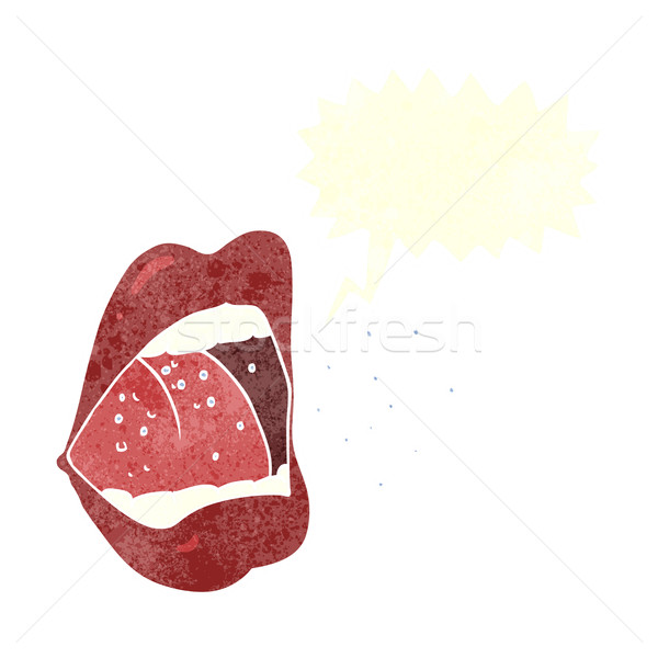 cartoon sneezing mouth with speech bubble Stock photo © lineartestpilot