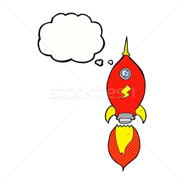 cartoon spaceship with thought bubble Stock photo © lineartestpilot