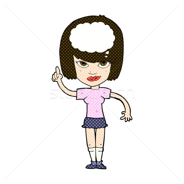 comic cartoon woman with idea Stock photo © lineartestpilot