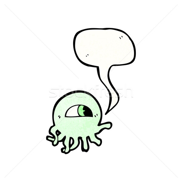 Cartoon медуз речи пузырь текстуры стороны счастливым Сток-фото © lineartestpilot