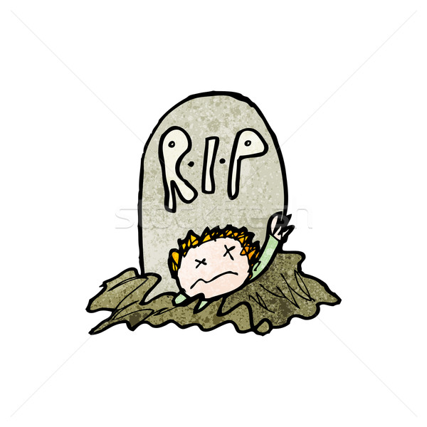 child's drawing of a zombie rising from grave Stock photo © lineartestpilot