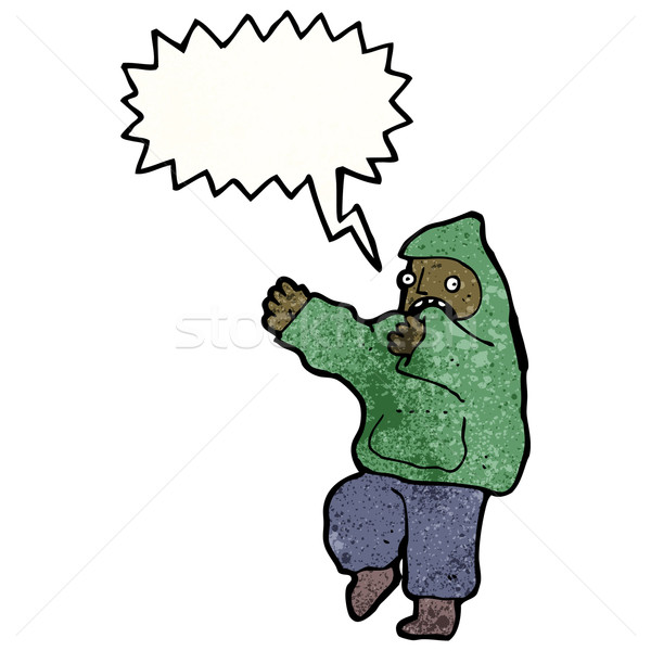 shouting teen in hooded sweatshirt Stock photo © lineartestpilot