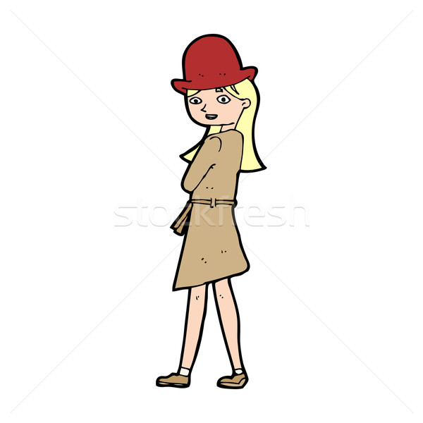 Cartoon Homme espion femme design art [[stock_photo]] © lineartestpilot