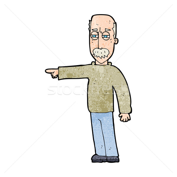 cartoon old man gesturing Get Out! Stock photo © lineartestpilot