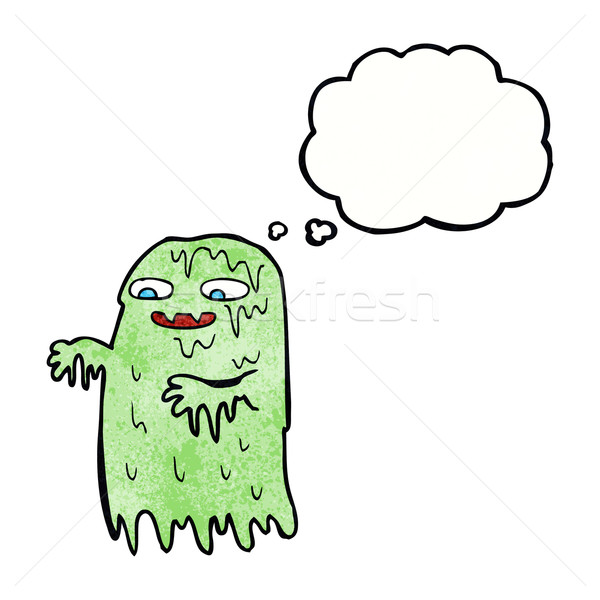 cartoon gross slime ghost with thought bubble Stock photo © lineartestpilot