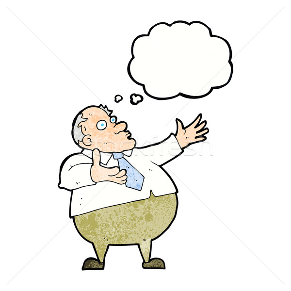 cartoon exasperated middle aged man with thought bubble Stock photo © lineartestpilot
