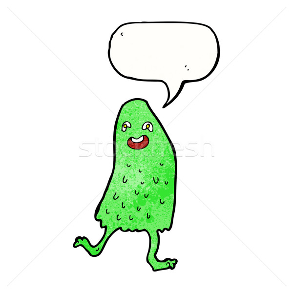 cartoon funny slime monster with speech bubble Stock photo © lineartestpilot