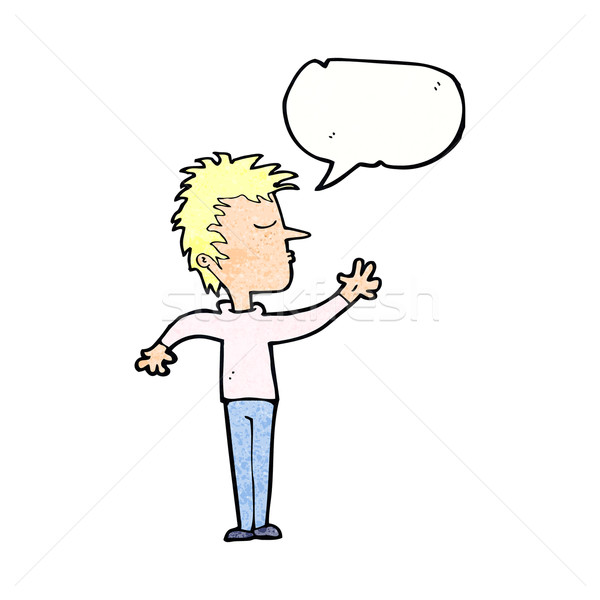cartoon dismissive man with speech bubble Stock photo © lineartestpilot