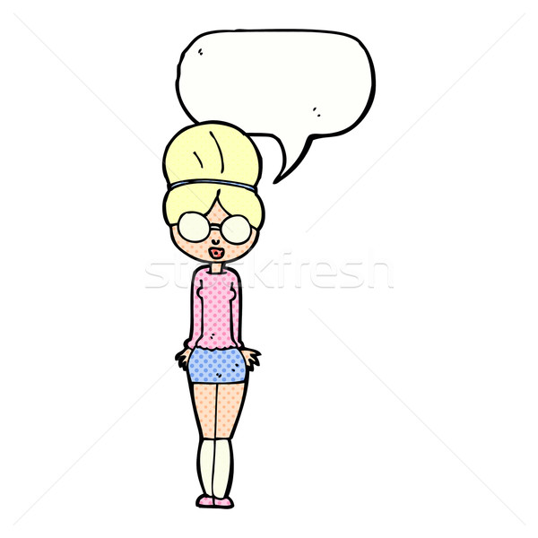 Cartoon библиотекарь женщину речи пузырь стороны дизайна Сток-фото © lineartestpilot