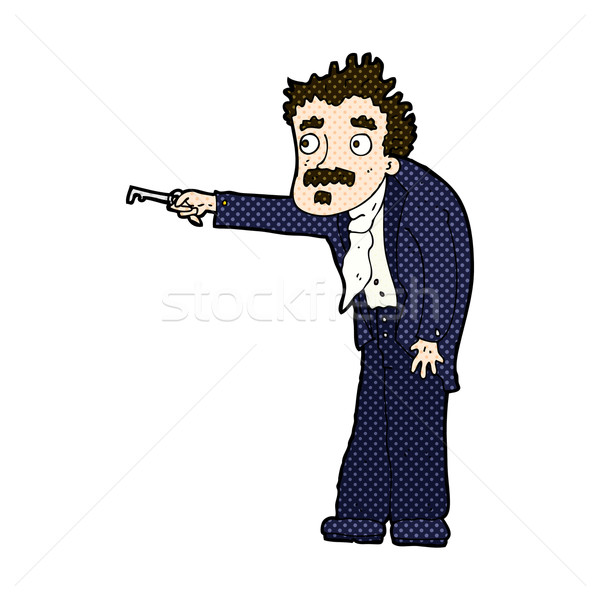 Képregény rajz férfi kulcs zárat kinyit retro Stock fotó © lineartestpilot