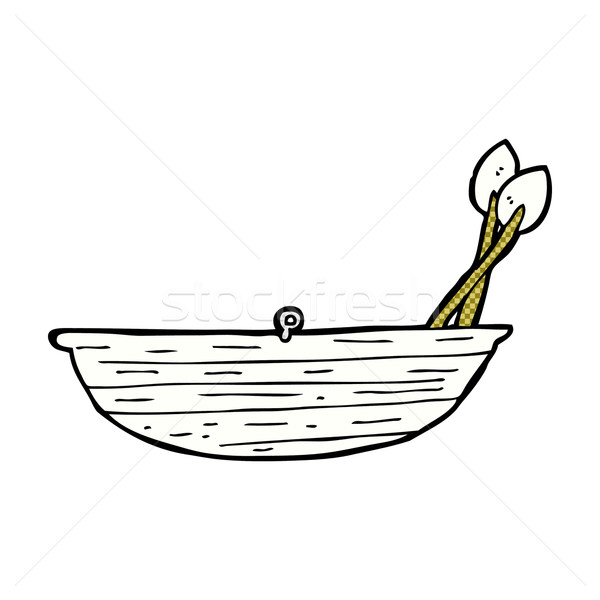 Képregény rajz evezés csónak retro képregény Stock fotó © lineartestpilot