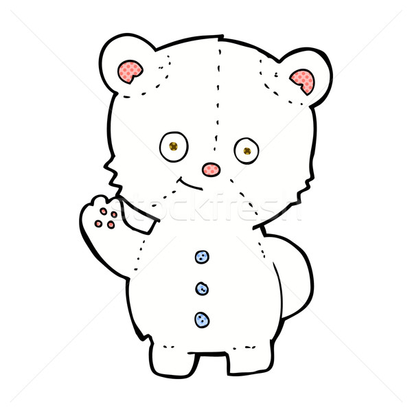 Komiks cartoon niedźwiedzia polarnego retro Zdjęcia stock © lineartestpilot