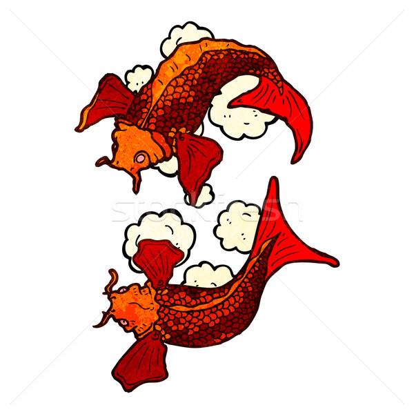 Koi karp tatuaż ilustracja tekstury strony Zdjęcia stock © lineartestpilot