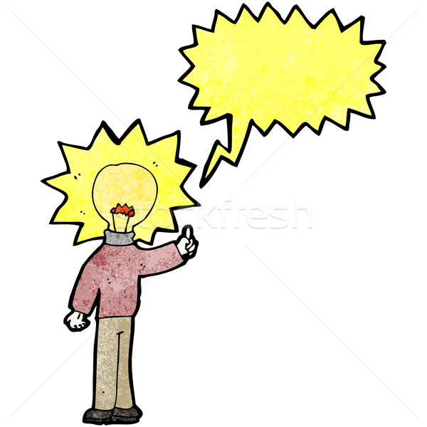 Stock photo: cartoon idea light bulb man